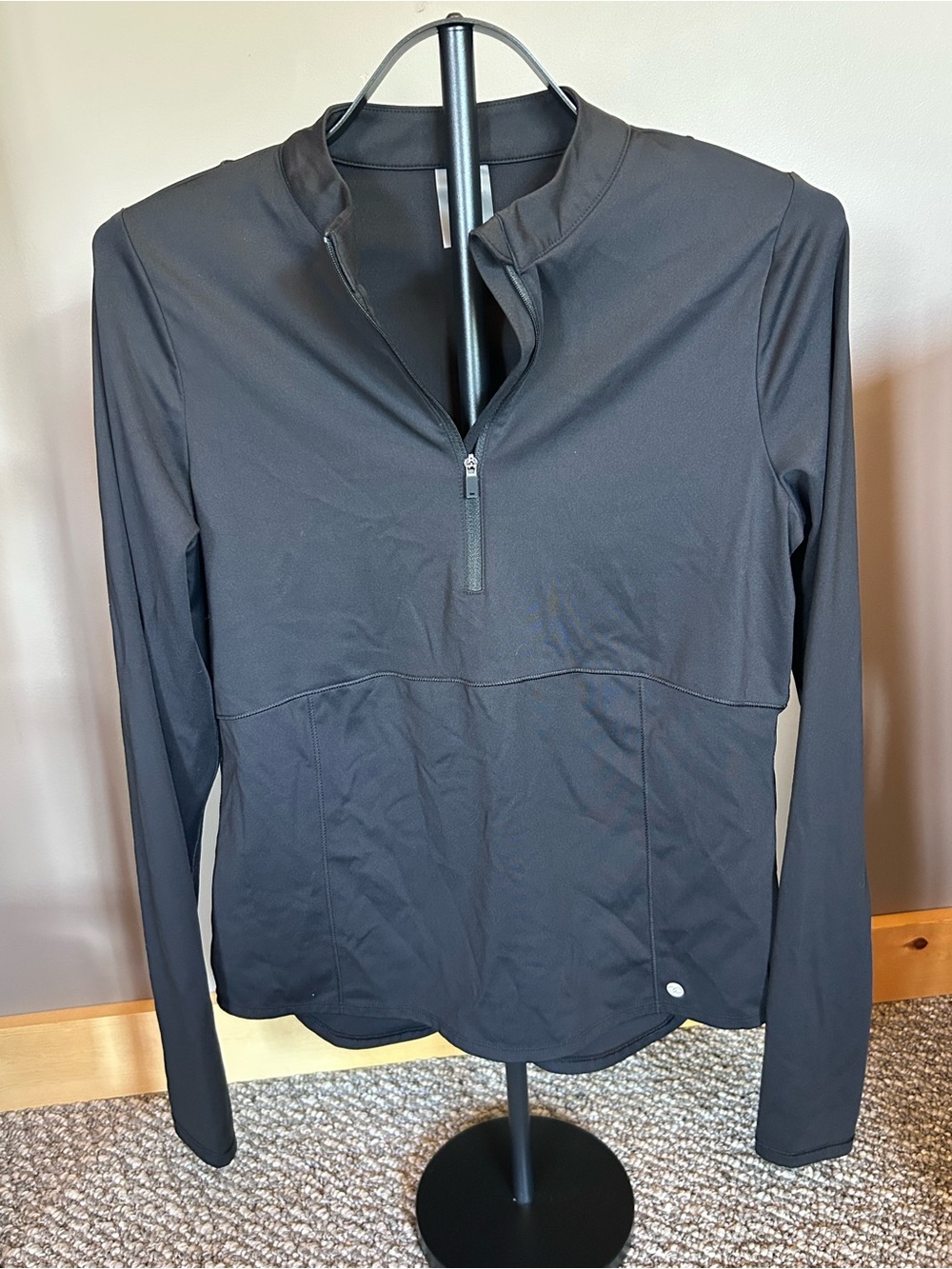 CALIA by Carrie Underwood Black Long-Sleeve Quarter-Zip Active Top